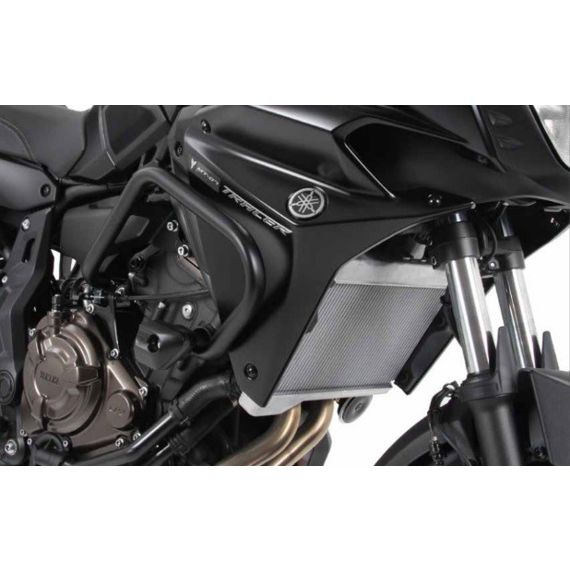 Pare-choc noir Hepco&Becker avec coussinet de protection pour Yamaha MT-07 Tracer / GT '16-19