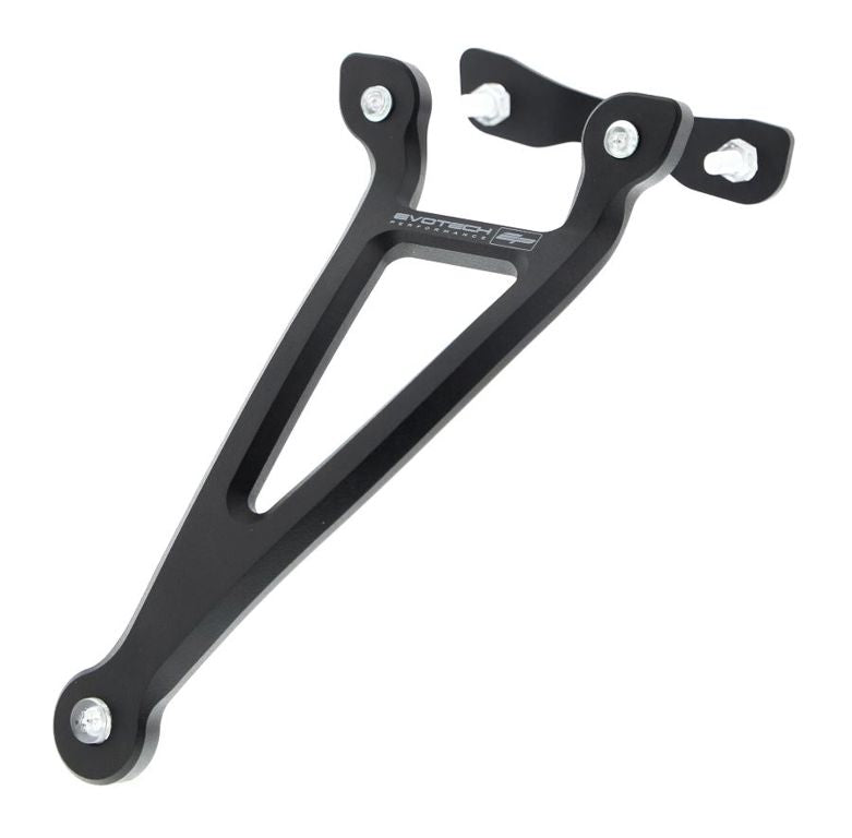 Support d'échappement noir avec plaque de finition Evotech Performance Yamaha MT-03 '16-21