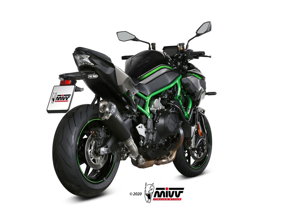 Silencieux MIVV Delta Race en acier inoxydable noir Kawasaki Z H2 '20-