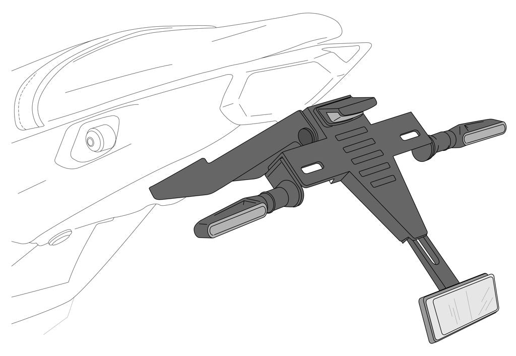 Support de plaque d'immatriculation noir Puig BMW R1300GS '23-
