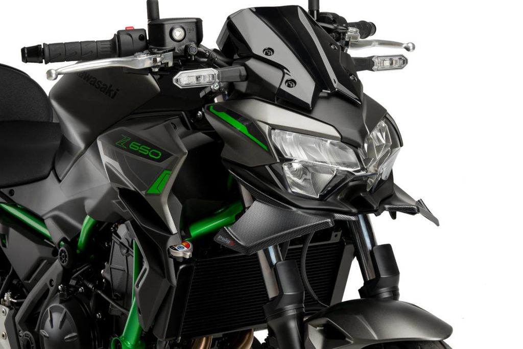 Spoiler avant Naked look carbone Puig pour Kawasaki Z650 '21-