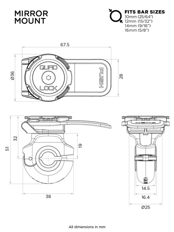 Support miroir pour smartphone QUAD LOCK