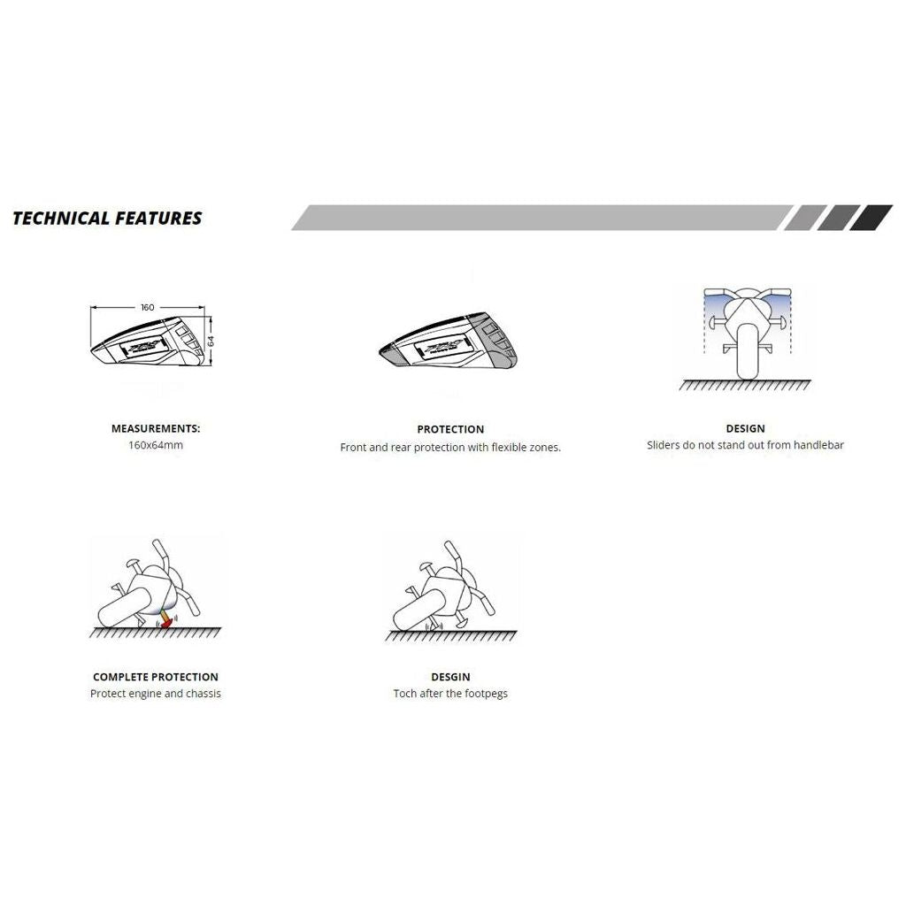 Curseurs Puig modèle Pro 2.0 Honda CB650R '19- / CB650F '14-20