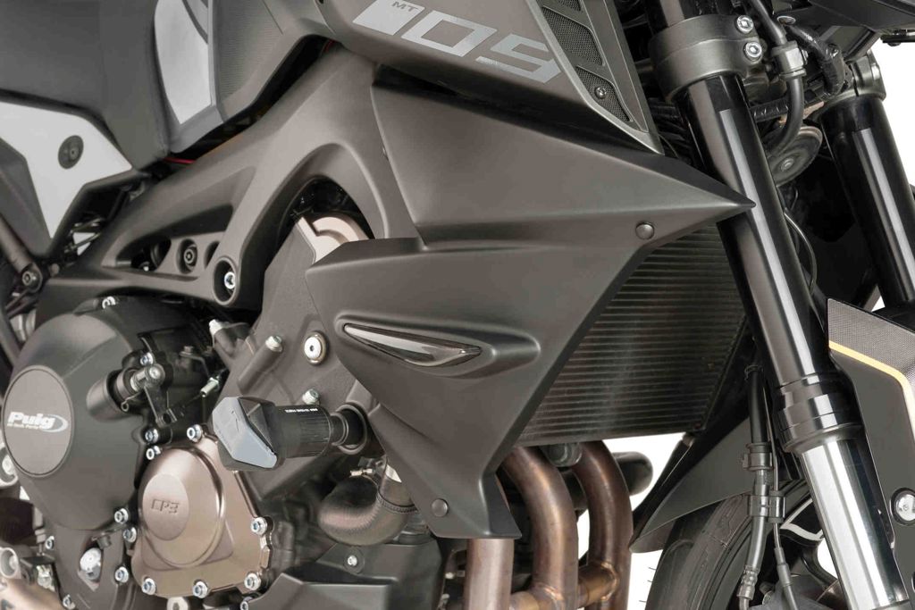 Caches latéraux Puig (set) noir mat pour radiateur Yamaha MT-09/SP '17-