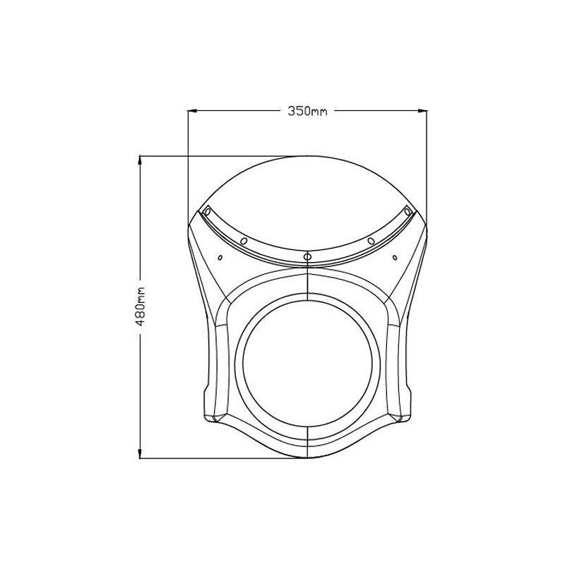 Carénage de direction modèle rétro noir avec diamant Puig Honda CB650R '19- / CB1000R '18- -légèrement teinté