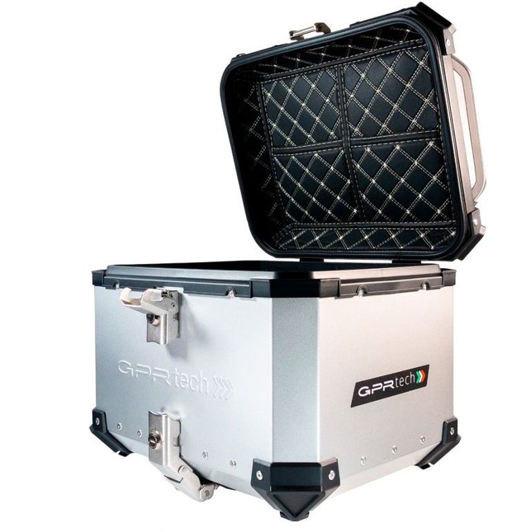 Top case ALPI-TECH 45L argent avec plaque de montage universelle