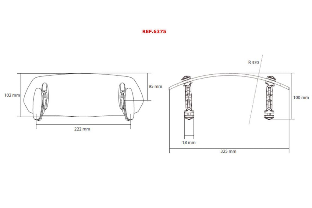 Fixation pour vitre teintée modèle Clip-On Puig (pinces) 325x102mm