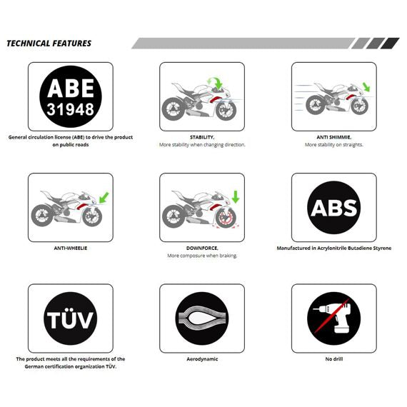 Becquet avant nu noir Puig pour Suzuki GSX-8S '23-