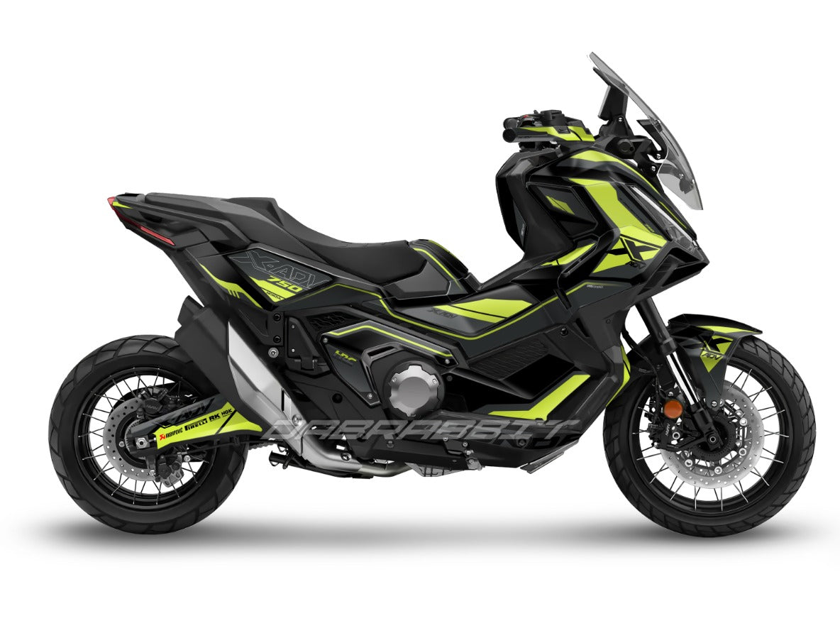 X-ADV 750 (2025) Full Graphic Kit – XL Black Flame Yellow Edition (XL-BFY)