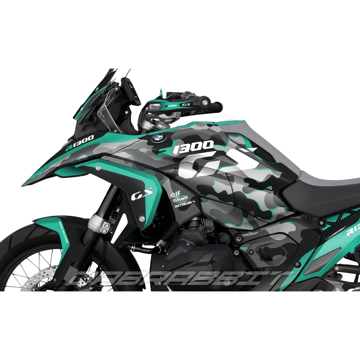 Pack d'autocollants BMW R1300GS camouflage menthe