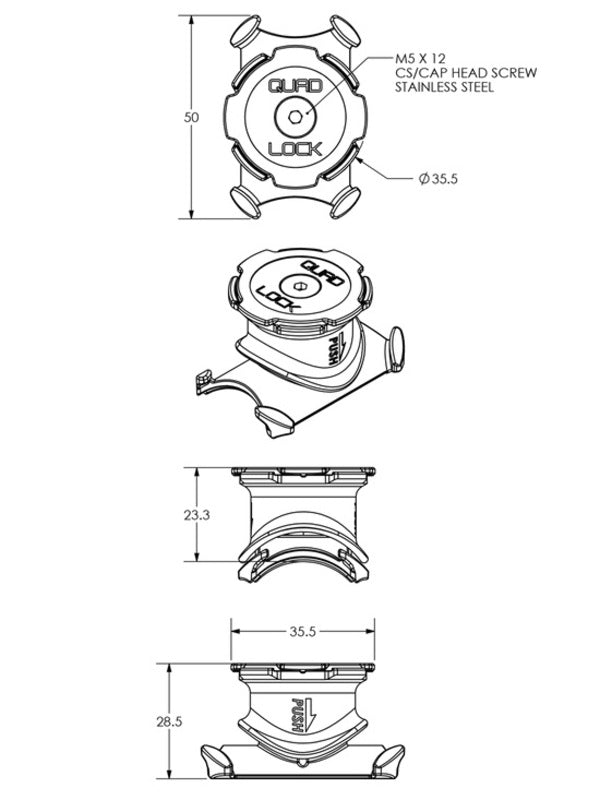 Support de guidon/potence de vélo QUAD LOCK