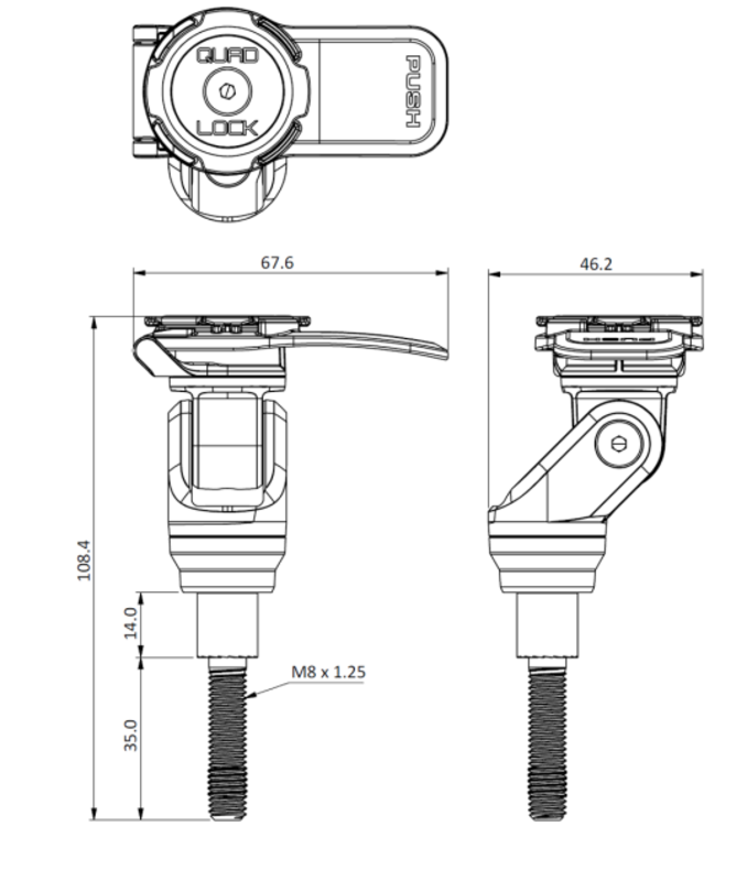 Fixation à pince QUAD LOCK sur guidon