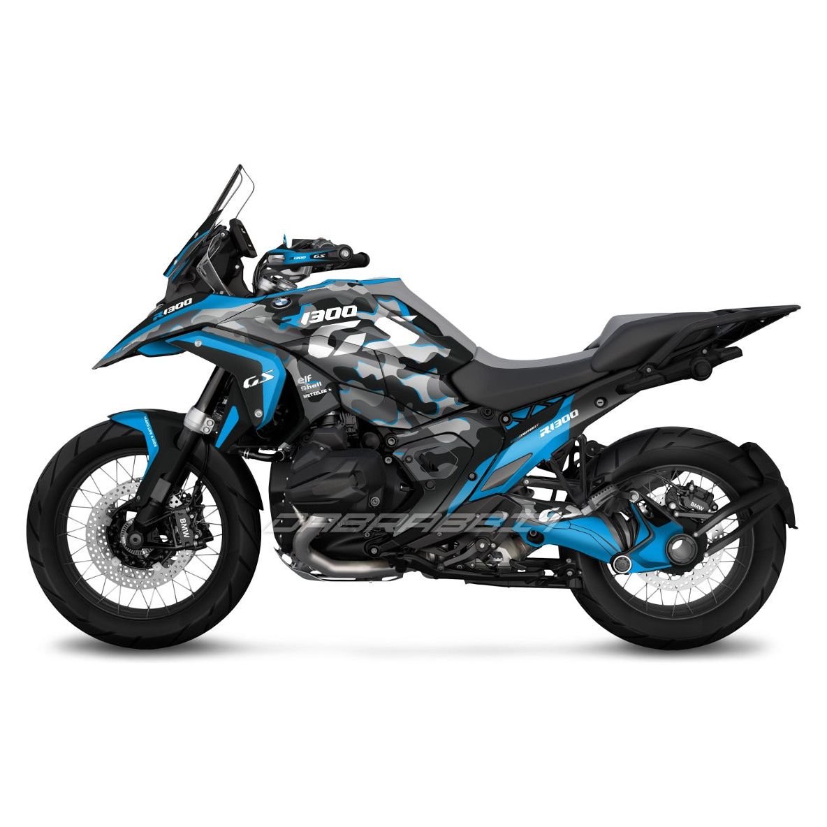 Pack d'autocollants BMW R1300GS bleu camouflage