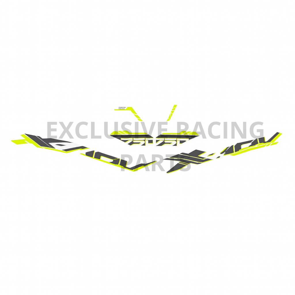 Set d'autocollants Honda X-ADV 750 2025 – Design Argent/Jaune Fluo