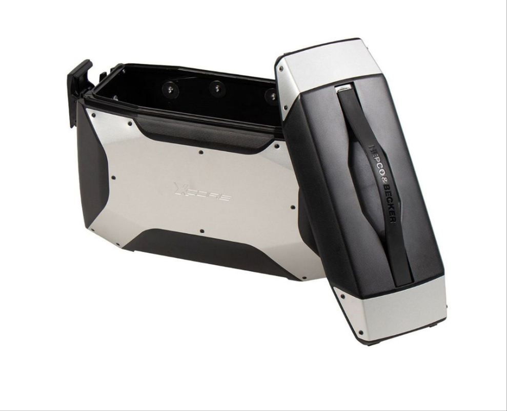 Ensemble de valises latérales XCore argent pour porte-bagages C-Bow Hepco&Becker