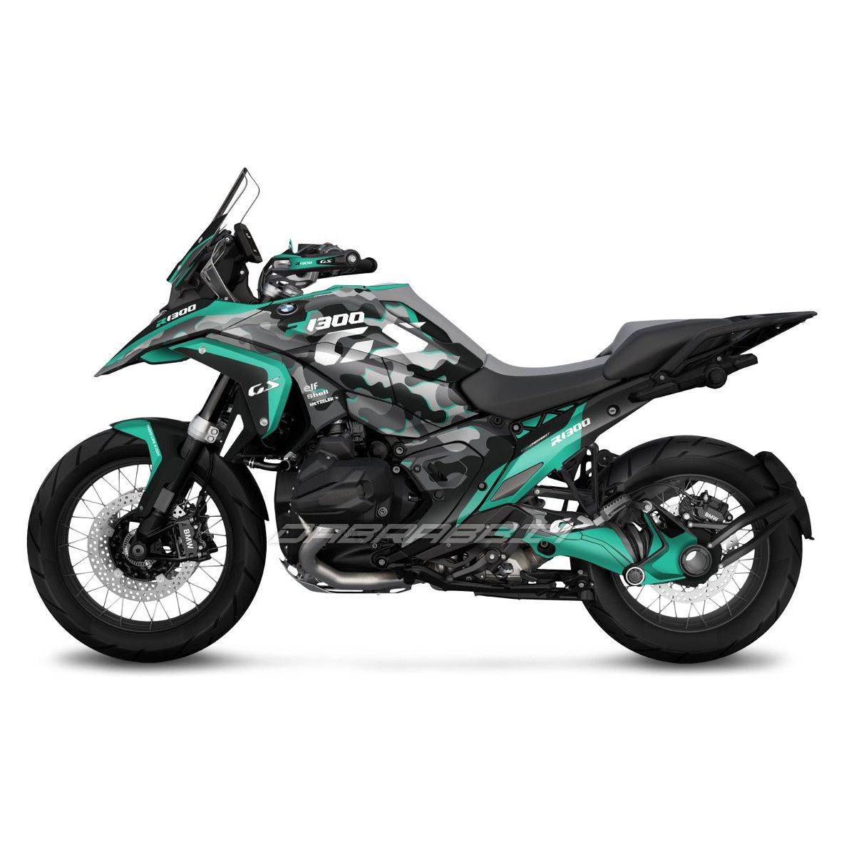 Pack d'autocollants BMW R1300GS camouflage menthe
