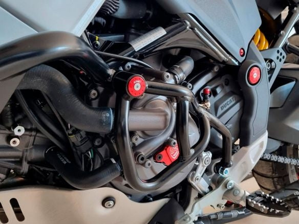 TUBES DE PROTECTION DE POMPE À EAU EN ACIER CNC RACING DUCATI DESERT
