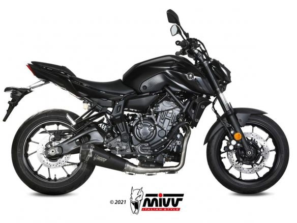 ECHAPPEMENT COMPLET 2x1 MIVV DELTA RACE NOIR ACIER CARBONE YAMAHA MT-07 / FZ-07 2021-2024