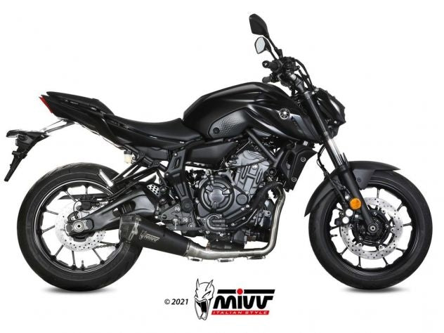 ECHAPPEMENT COMPLET 2x1 MIVV DELTA RACE NOIR ACIER CARBONE YAMAHA MT-07 / FZ-07 2021-2024