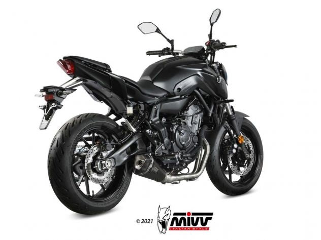 ECHAPPEMENT COMPLET 2x1 MIVV DELTA RACE NOIR ACIER CARBONE YAMAHA MT-07 / FZ-07 2021-2024