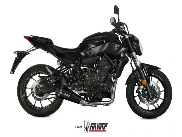 ECHAPPEMENT COMPLET 2x1 MIVV DELTA RACE ACIER NOIR YAMAHA MT-07 2014-2020
