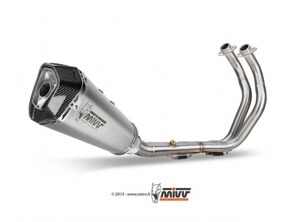 ECHAPPEMENT COMPLET 2x1 MIVV DELTA RACE ACIER CARBONE YAMAHA MT-07 2014-2020