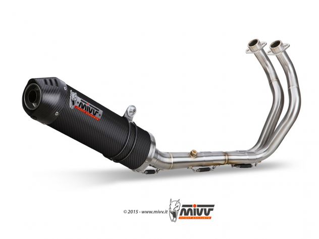 ECHAPPEMENT COMPLET 2X1 MIVV OVAL CARBONE-CARBONE YAMAHA MT-07 / FZ-07 2014-2024