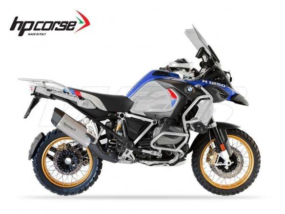 SILENCIEUX HP CORSE SP-3 CARBONE COURT ACIER GIVRÉ BMW R 1250 GS 2018-2023