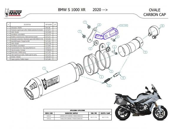 SILENCIEUX OVALE MIVV CARBONE BMW S 1000 XR 2020-2024