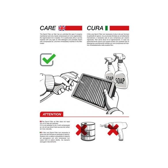 Filtre à air Racing F1-85 Filtre Sprint Aprilia RS 660 (2020-2023)