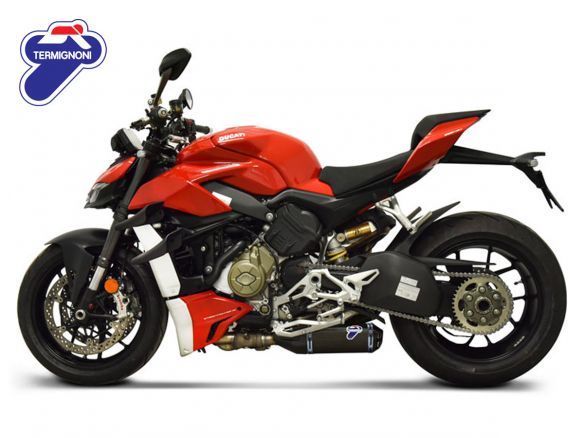 PAIRE DE PNEUS BAS SLIP ON TERMIGNONI EN TITANE NOIR POUR DUCATI STREETFIGHTER V4/S 20-23