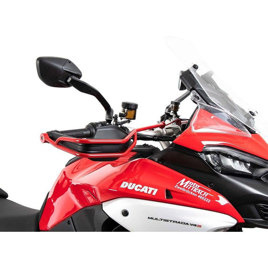 Supports de protection pour protège-mains rouge Hepco&amp;Becker Multistrada V4S