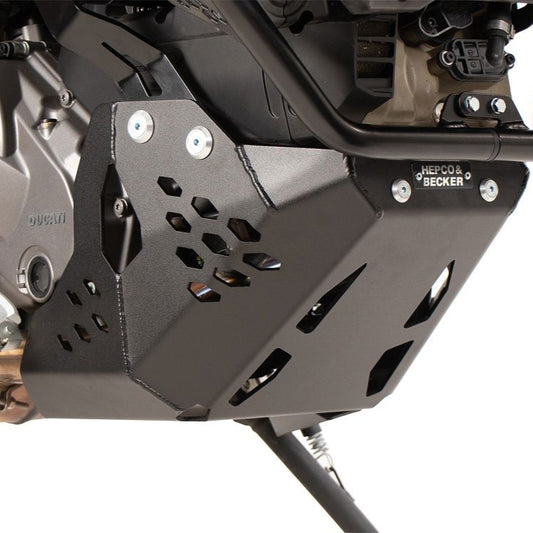 Carter de plaque aluminium noir Hepco&amp;Becker Ducati Desert X '22-