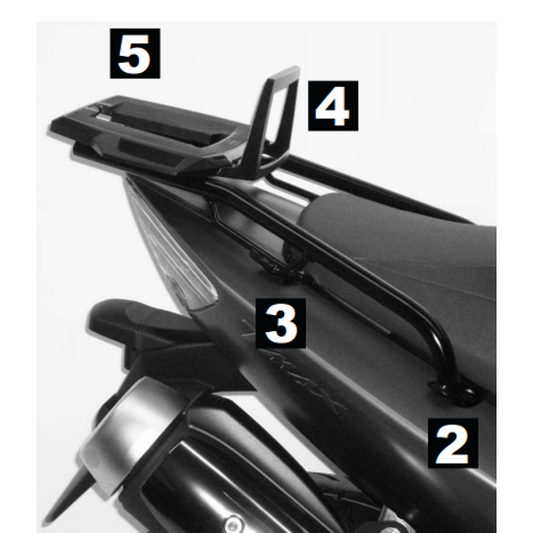 Porte-bagages supérieur noir Alurack Hepco&amp;Becker Yamaha XP500 T-MAX 2008-2011