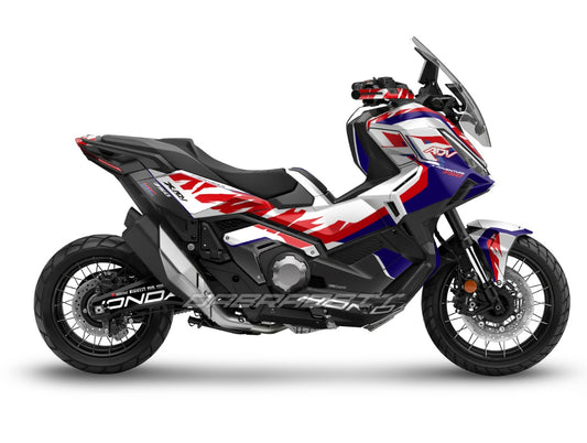 X-ADV 750 (2025) Full Graphic Kit – Flame Black White Red Edition (FB-WBR)