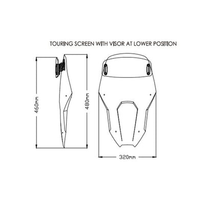 Vitre de rechange touring avec vitre teintée claire Puig Honda CRF1100 '20-
