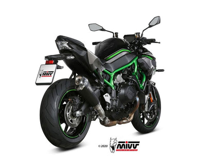 Silencieux MIVV Delta Race en acier inoxydable noir Kawasaki Z H2 '20-