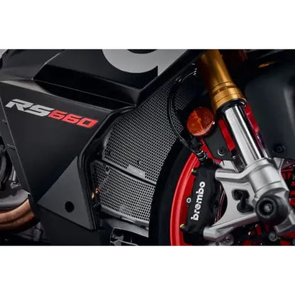 Jeu de couvercles de radiateur / collecteurs d'échappement noir Evotech Performance Aprilia RS660 '21-