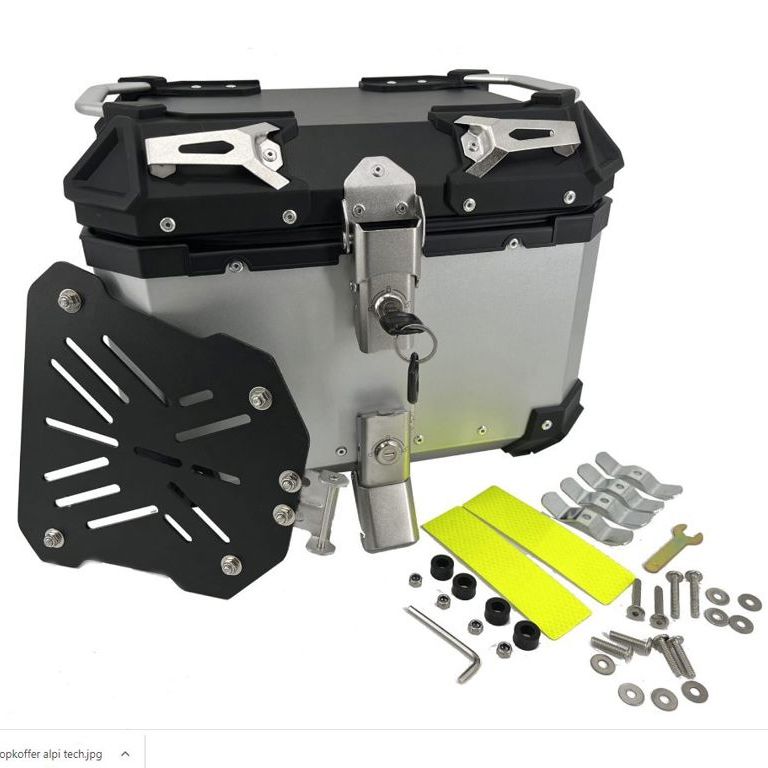 Top case ALPI-TECH 35L argent avec plaque de montage universelle