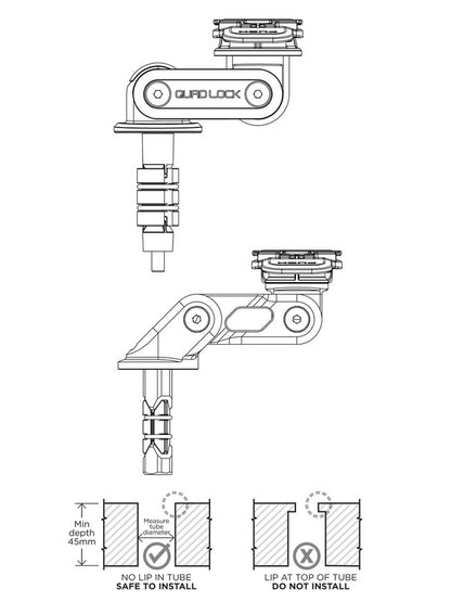 Support de montage de colonne de direction QUAD LOCK Pro