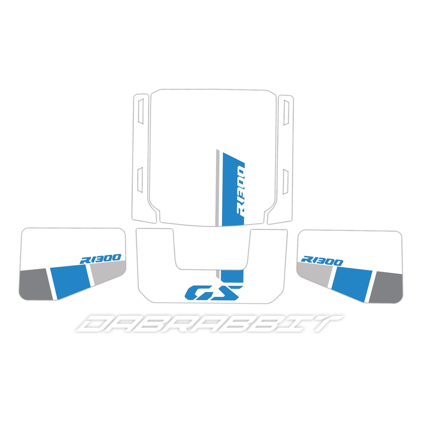BMW R 1300 GS VARIO jeu d'autocollants pour valise blanc