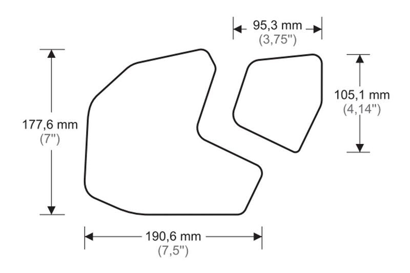 Autocollants de protection de réservoir/poignées noirs Puig Yamaha MT-09 '13-/SP '18-