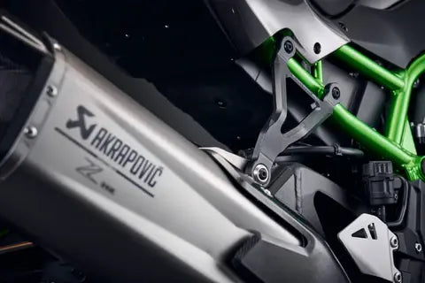Support d'échappement avec plaque de recouvrement noir Evotech Performance Kawasaki Z H2 '20-