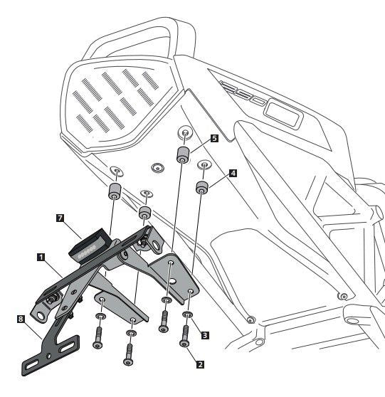 Support de plaque d'immatriculation noir Puig KTM 1290 Superduke GT '16-