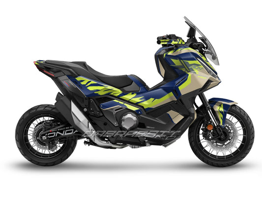 X-ADV 750 (2025) Full Graphic Kit – Flame Black Neon Flame Yellow Edition (FB-NFY)