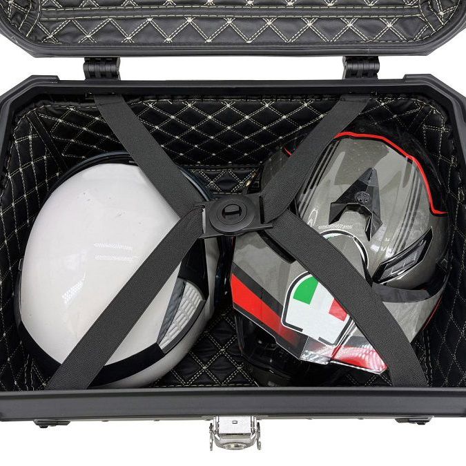 Top case ALPI-TECH 55L argent avec plaque de montage universelle