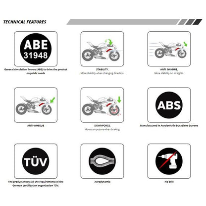 Becquet avant nu noir Puig pour Suzuki GSX-8S '23-
