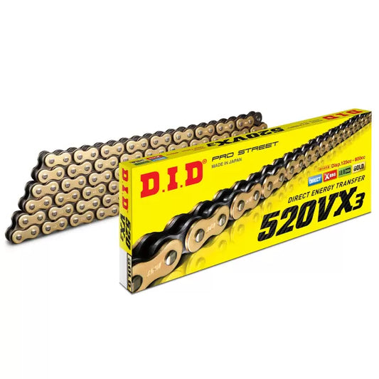 CHAINE DID 520 VX3 OR/NOIR 120 MAILLONS APRILIA TUAREG 660 2021-2024