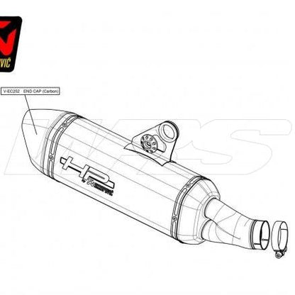 EMBOUT CARBONE AKRAPOVIC BMW R 1200 GS / ADVENTURE 2013-2018 