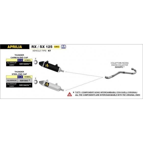 Collecteur Arrow Racing pour Aprilia RX / SX 125 (2021-2024)